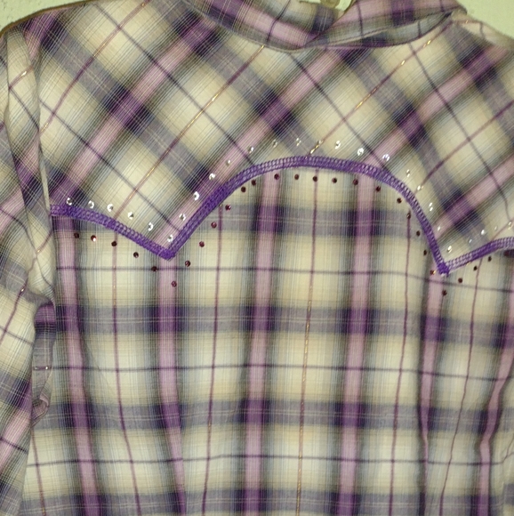 Allen B women's plaid western button shirt size M - Picture 6 of 8
